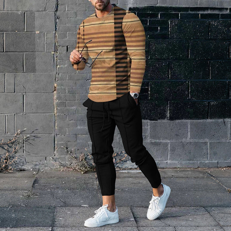 Ensemble pull et pantalon de survêtement décontracté pour homme, imprimé 3D