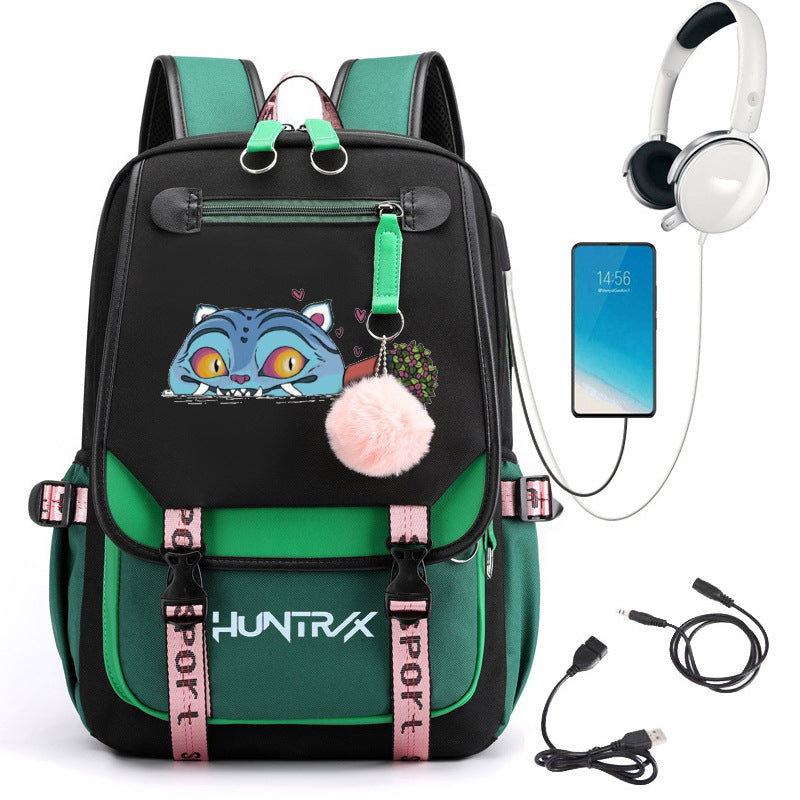Sac à dos d'école avec motif cartoon et grande capacité