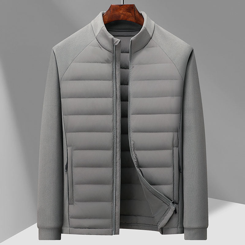 Veste matelassée pour homme avec col montant en tricot et empiècement soudé