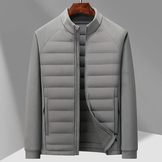 Veste matelassée pour homme avec col montant en tricot et empiècement soudé