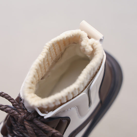 Bottines en cuir synthétique pour filles